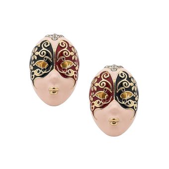 گوشواره نقاب  صورتی