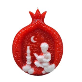 شمع دستساز انار شب یلدا قرمز