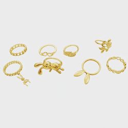 پک 8 عددی انگشتر خرگوش استیل