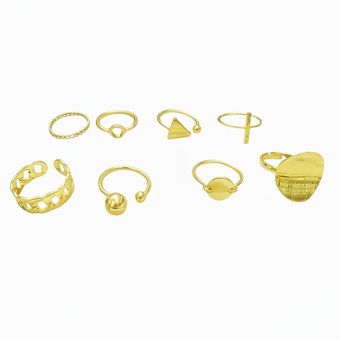 پک 8 عددی انگشتر دایره استیل