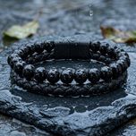 دستبند چرم و عقیق سلیمانی مدل «سلیمان» (Solomon)