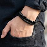 دستبند چرم و عقیق سلیمانی مدل «سلیمان» (Solomon)