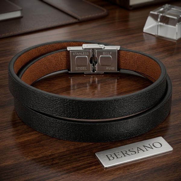 دستبند چرم آرتور (Arthur) کد محصول: BR-804-BLK