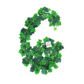 گل مصنوعی جُرجُرگل مدل ریسه برگ نخی پاپیتال لمسی بسته 6 عددی