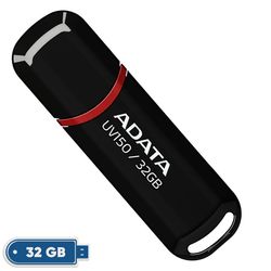 فلش مموری ای دیتا مدل UV150 ظرفیت 32 گیگابایت با رابط USB 3.2 Gen1، سرعت خواندن 90 مگابایت بر ثانیه، سرعت نوشتن 40 مگابایت بر ثا
