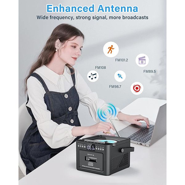 پخشکننده سیدی بومباکس 2025 کاست خور ،پخش کننده موسیقی مدل CD-W16