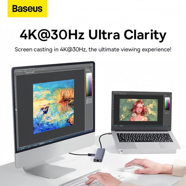 هاب 6 پورت USB-C بیسوس مدل BS-OH151 (گارانتی 24 ماهه آونگ)