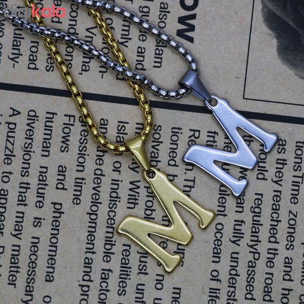 گردنبند مردانه طرح حرف M کد h03*620