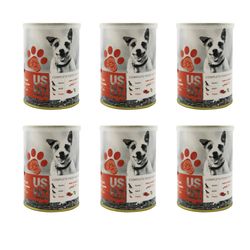 کنسرو غذای توله سگ یو اس پت مدل گوشت و سیب وزن 400 گرم مجموعه 6 عددی