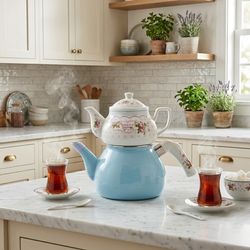 ست کتری و قوری اجار مدل Sweet Home گنجایش کتری 2 لیتر گنجایش قوری 0.75 لیتر