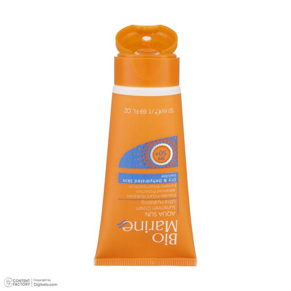 کرم ضدآفتاب بیرنگ بایومارین SPF50 مدل AQUA SUN، مناسب پوستهای خشک، حجم 50 میلیلیتر