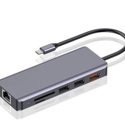 هاب Porodo 9in1 4K HDMI Ethernet USB-C Hub