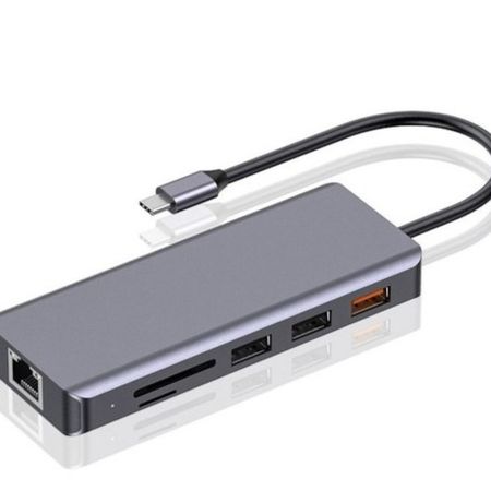 هاب Porodo 9in1 4K HDMI Ethernet USB-C Hub