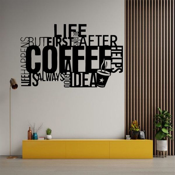 استیکر مدل چوبی طرح کافه کد S49