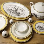 سرویس چینی 102 پارچه غذا خوری چینی زرین ایران سری ایتالیا اف مدل ویلیج درجه یک