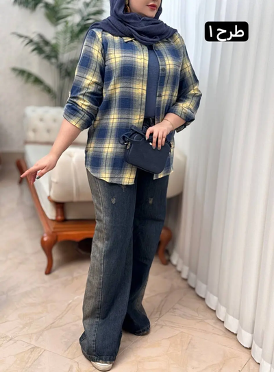 شومیز چهارخونه موهر 3262