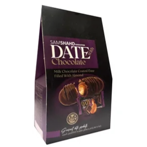خرما شکلاتی مغزدار 250 گرمی شیری سام شهد