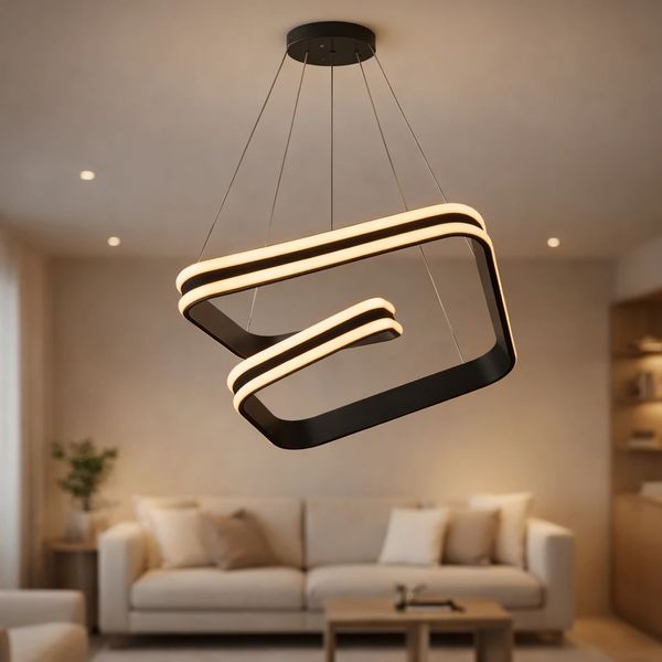 لوستر آویز مدرن شاهان مدل TUDELI/SQUARE/3LINE
