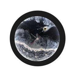 ساعت دیواری مدل دریای شب با نورپردازی کد s1