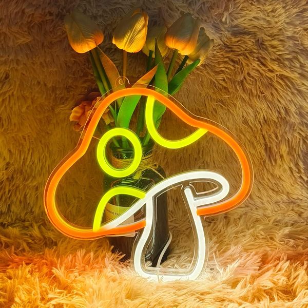 چراغ دیواری مدل نئون نیون فلکسی طرح قارچ mushroom