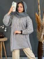 تونیک لینن نخ راه راه کد 1140