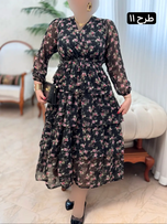 پیراهن حریر طبقه ای 3170