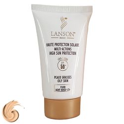 کرم ضدآفتاب رنگی لانسون SPF50 مدل مولتی اکشن شماره 1.5، مناسب پوست‌های چرب