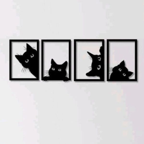 استیکر دکو رستا مدل گربه کد C305 مجموعه چهار عددی