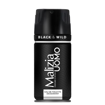 اسپری خوشبو کننده بدن مردانه مالیزیا مدل Black & Wild حجم 150 میلی لیتر