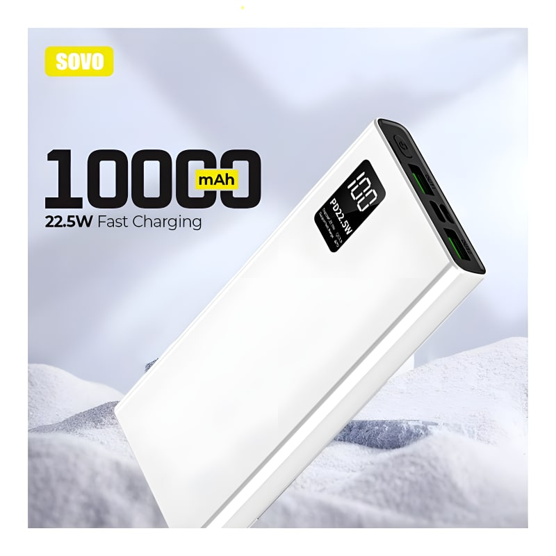 شارژر قابل حمل SOVO PD-101 پاور بانک 10000 میلی آمپر ساعتی