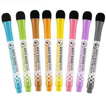 ماژیک وایت برد پاک کن دار مدل آهنربایی برند Basic بسته 8 عددی