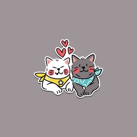 استیکر Cat Couple