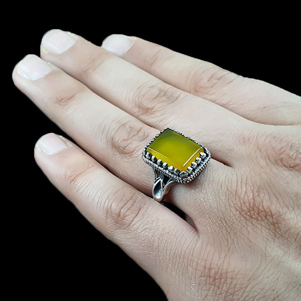 انگشتر نقره مردانه ملک زیور مدل شرف الشمس کد 201