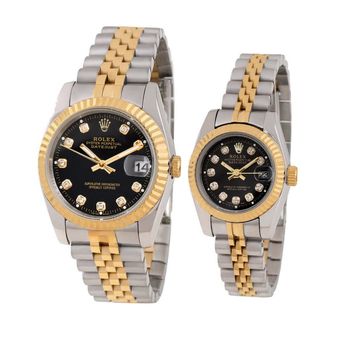 ست ساعت مچی عقربه ای زنانه و مردانه  مدل دیت جاست کد 2