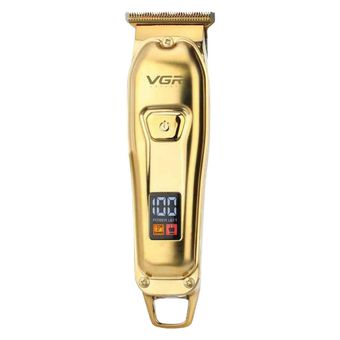 ماشین اصلاح موی سر و صورت وی جی آر مدل V-965 با تیغه استیل ضد زنگ، قابلیت اصلاح با شماره صفر، تنظیم سرعت، شانه قابل تنظیم و باتر