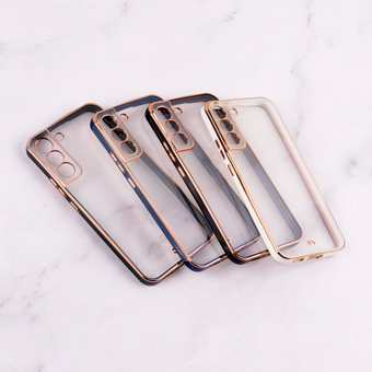 0448 / قاب Chrome دور طلایی محافظ لنزدار Samsung Galaxy S22 Plus