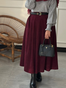 دامن مخمل کبریتی زارا
