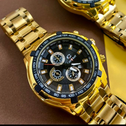 ساعتCassray مدل کرنو بند استیل طلایی زمینه 2 رنگ