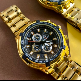 ساعتCassray مدل کرنو بند استیل طلایی زمینه 2 رنگ