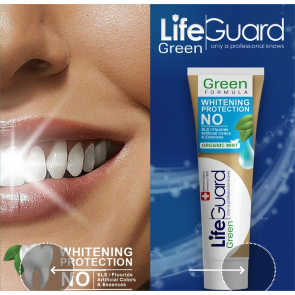 خمیر دندان سفیدکننده گرین برند لایف گارد با حجم 100 گرم