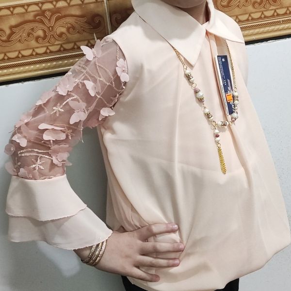 شومیز مجلسی استین تور وشکوفه شیک