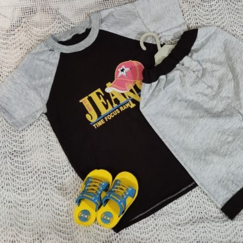 تیشرت وشلوارک پسرانه طرح کلاه