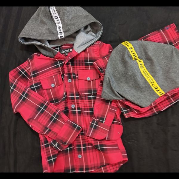 پیراهن چهارخونه شیک وکلاهدار پسرانه