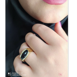 انگشتر شیک نگین مشکی زنانه