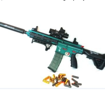 اسباب بازی جنگی مدل تفنگ طرح فلزی تیر ابری شارژی پوکه پران دوربین دار کد 042