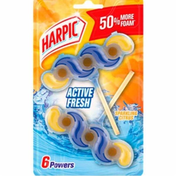 بوگیر خوشبو کننده توالت فرنگی انگلیسی هارپیک Harpic با رایحه لیمو  بسته6عددی35 گرم