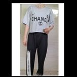 ست کراپ و شلوار دخترانه طوسی120