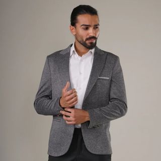 کت تک مردانه اسپرت پارچه ملانژ تیره k-10