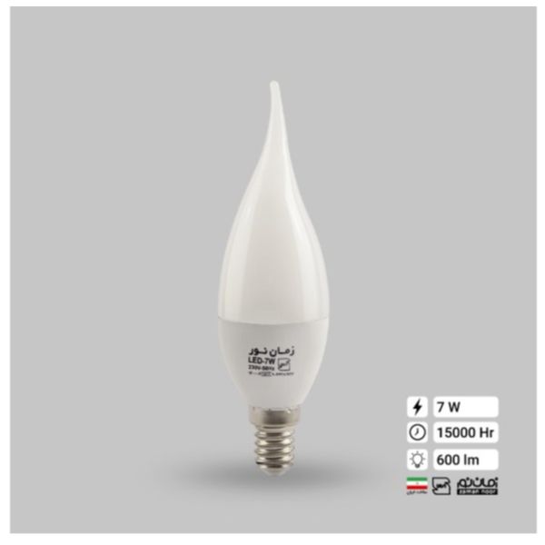 لامپ ال ای دی 7 وات اشکی زمان نور