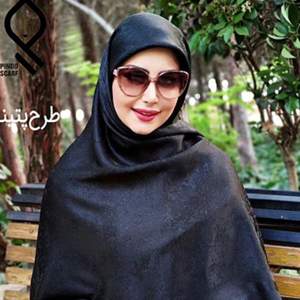 روسری زنانه مشکی ژاکارد ابریشمی اعلاقواره140